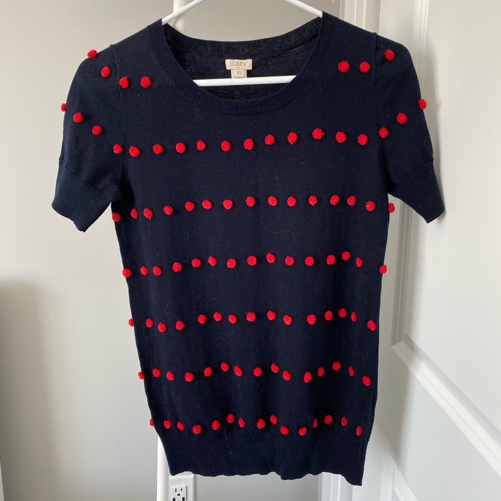 JCREW factory short sleeve sweater with baubles